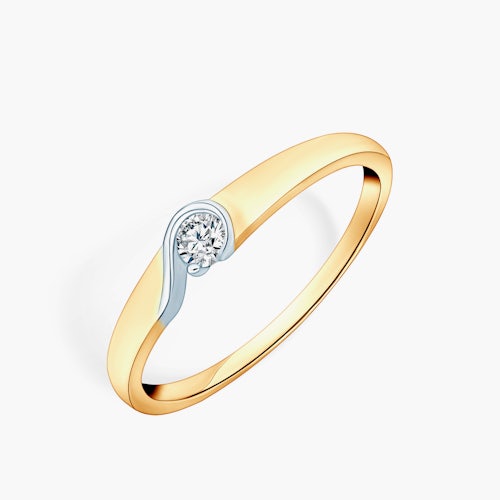 Pierścionek zaręczynowy SAVICKI: dwukolorowe złoto, diament